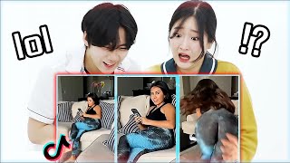 Korean Teens React To `She wants him to grab her a** ??! TIK TOK!!` (Couple Pranks)