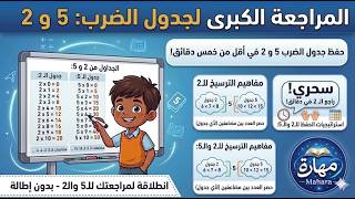 المراجعة الكبرى لجدول الضرب 5و2  في أقل من خمس دقائق