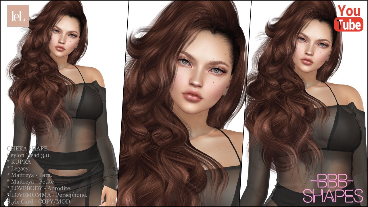 SECOND LIFE | ~BBB~ CHEKA Shape - LeL - Ceylon Head 3.0 - YouTube