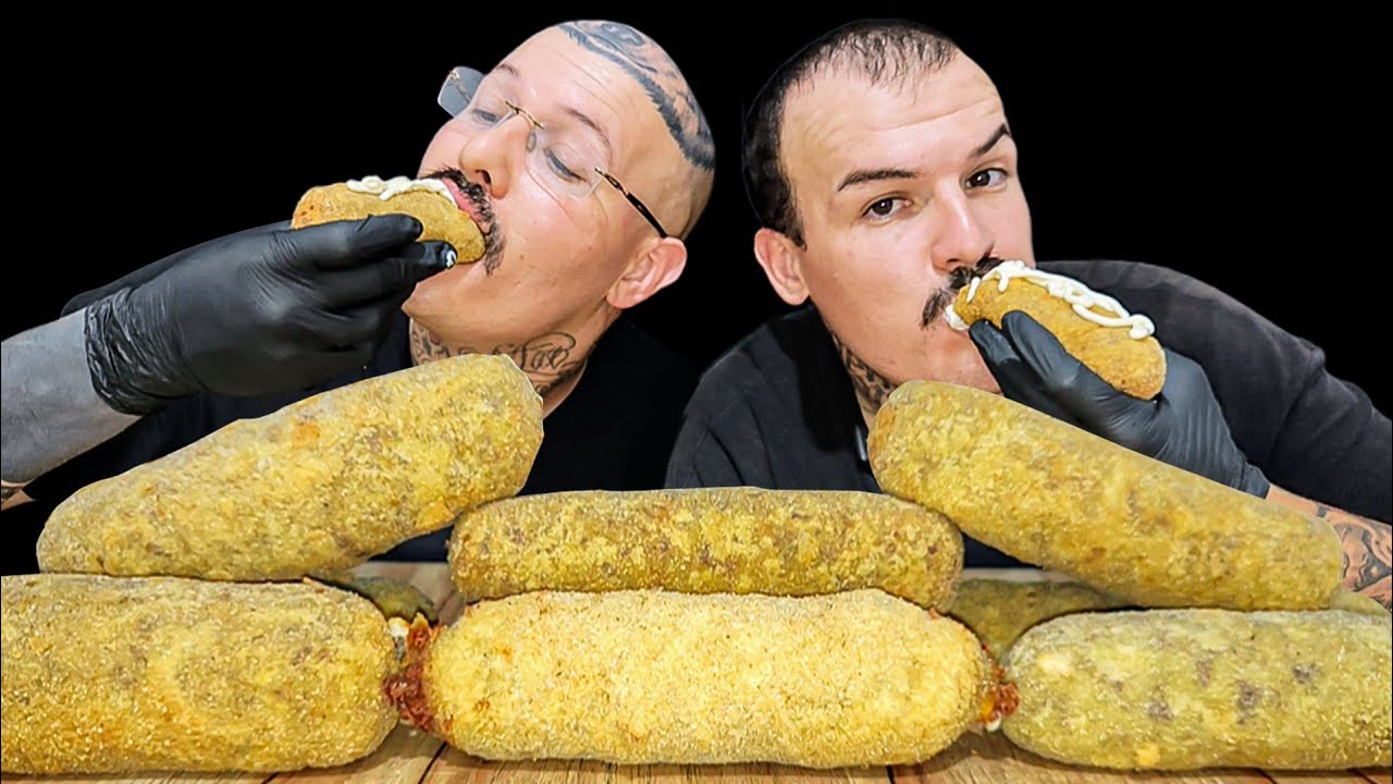 #581 ASMR COMENDO SALGADO CROQUETE COM MUITO QUEIJO | MUKBANG BRASIL.
