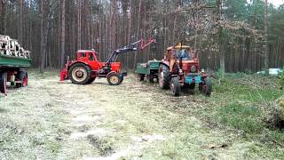 BELARUS MTS Super beim Holz Laden mit Verladezange von Holzzange.de