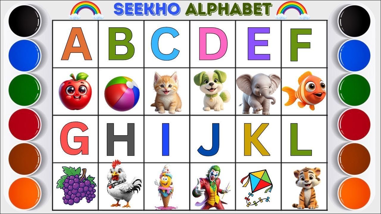 A for apple | abcd | phonics song | Help me to find alphabet letters ...