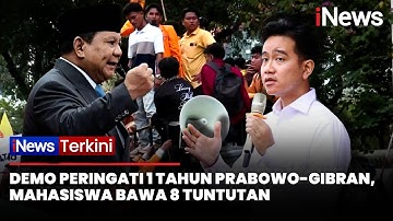 Mahasiswa Gelar Aksi Demo di Patung Kuda, Evaluasi 1 Tahun Pemerintahan Prabowo-Gibran