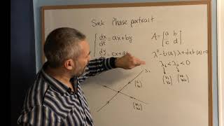 How to draw the phase portrait when the equilibrium point is a sink