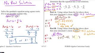 Alg 1H Unit 8 Review (Quad Equations)