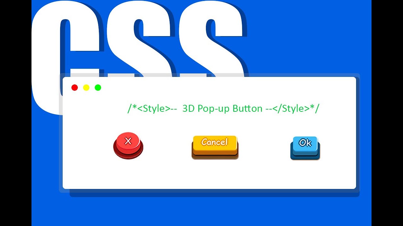 3D Pop up Button Pure Css - YouTube