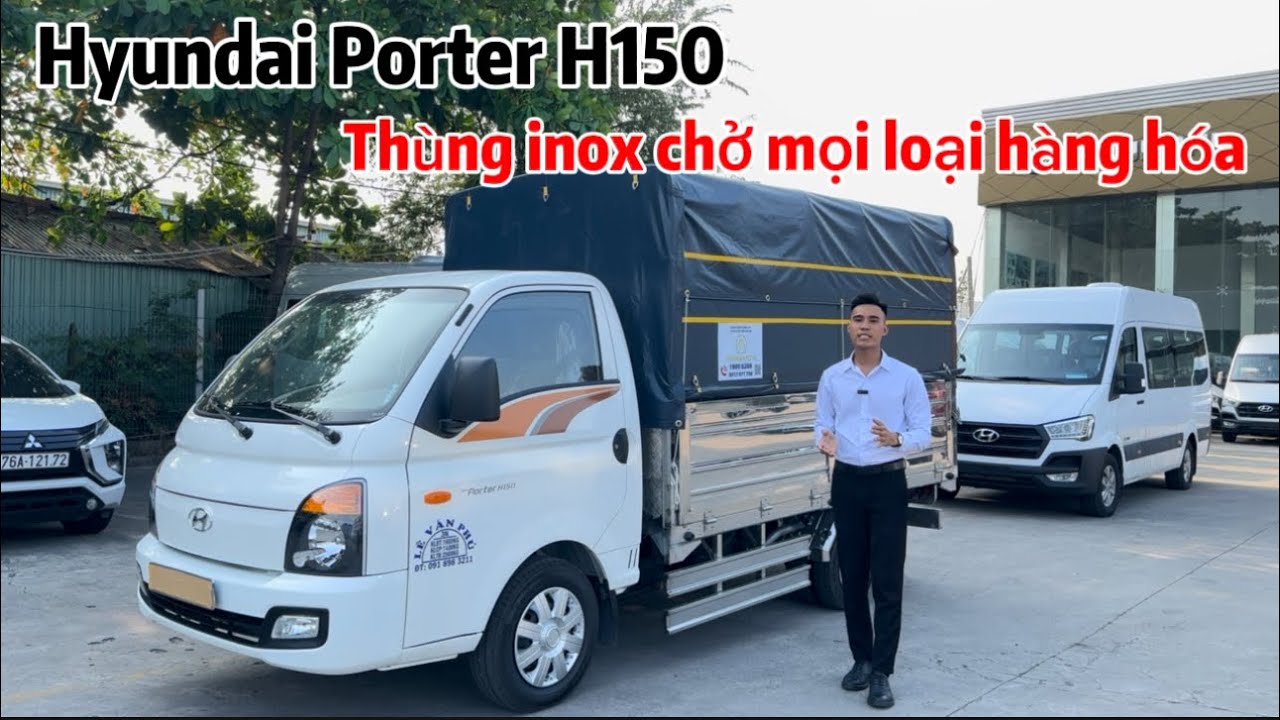 Báo giá lăn bánh và khuyến mãi xe tải 1,4 tấn | Hyundai Porter H150 thùng mui bạt Inox 2025 cực chất