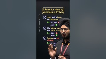 3 Rules for Naming Variables in Python #Python #NesoAcademy #QuickConcepts
