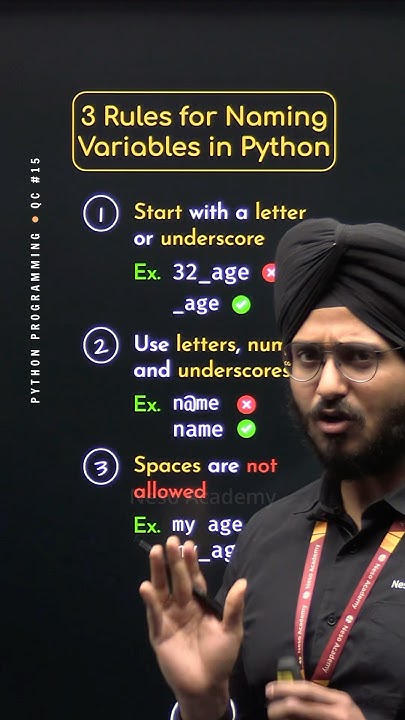 3 Rules for Naming Variables in Python #Python #NesoAcademy # ...