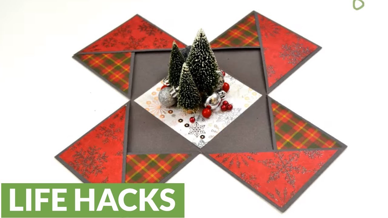 DIY scrapbooking crafts: Christmas explosion gift box - YouTube
