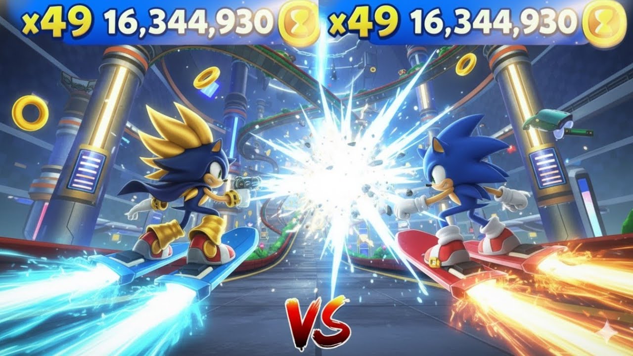 Sonic Dash - Extreme Gear Super Sonic VS Rival Sonic _ Sonic vs All ...