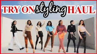 ZARA TRY-ON HAUL WINTER HAUL 2021 STYLING TOPS CABLE KNIT VEST KNITWEAR Youssra