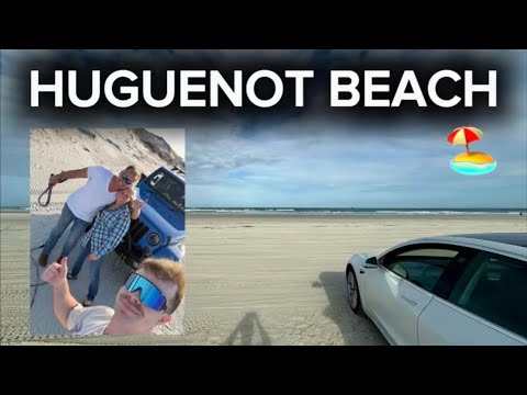 Driving TESLA on Huguenot Beach (Jacksonville, FL) + Artemis II Launch