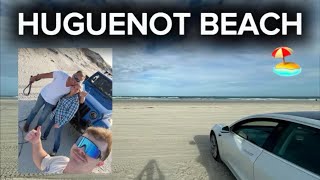 Driving TESLA on Huguenot Beach (Jacksonville, FL) + Artemis II Launch