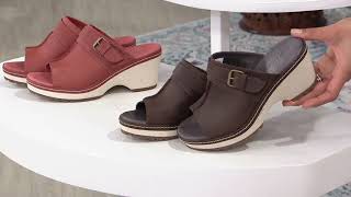 Merrell Leather Mules With Buckle Detail - Halendi Slide On Qvc