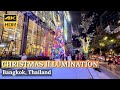 Bangkok christmas illumination from emsphere mall to central world  thailand 4kr