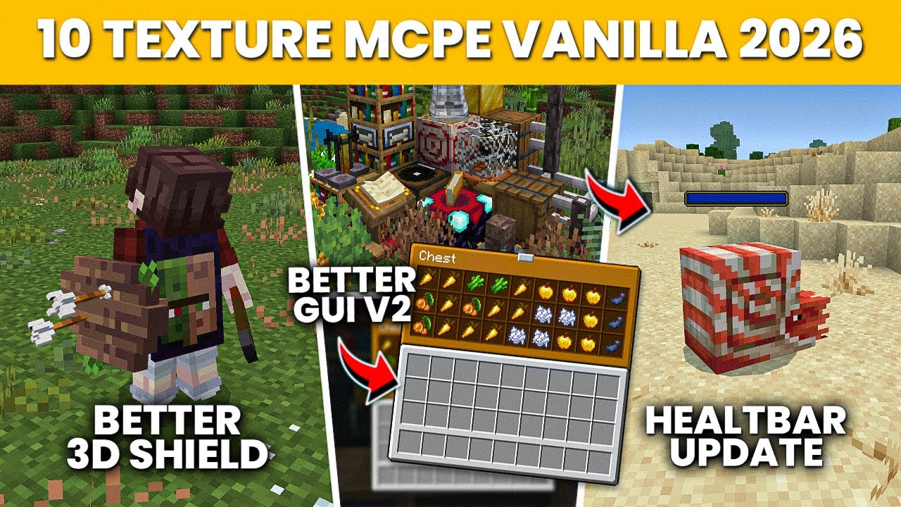 10 TEXTURE PACK MCPE VANILLA SURVIVAL TERBAIK DI 2026 | 1.21 - YouTube