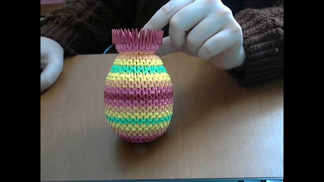 HOW TO MAKE 3D ORIGAMI RAINBOW VASE YouTube