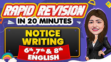 Notice Writing - Rapid Revision in 20 Minutes🔥|| English, Class 6th, 7th & 8th📚