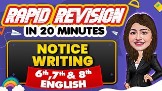 Notice Writing - Rapid Revision in 20 Minutes🔥|| English, Class 6th, 7th & 8th📚