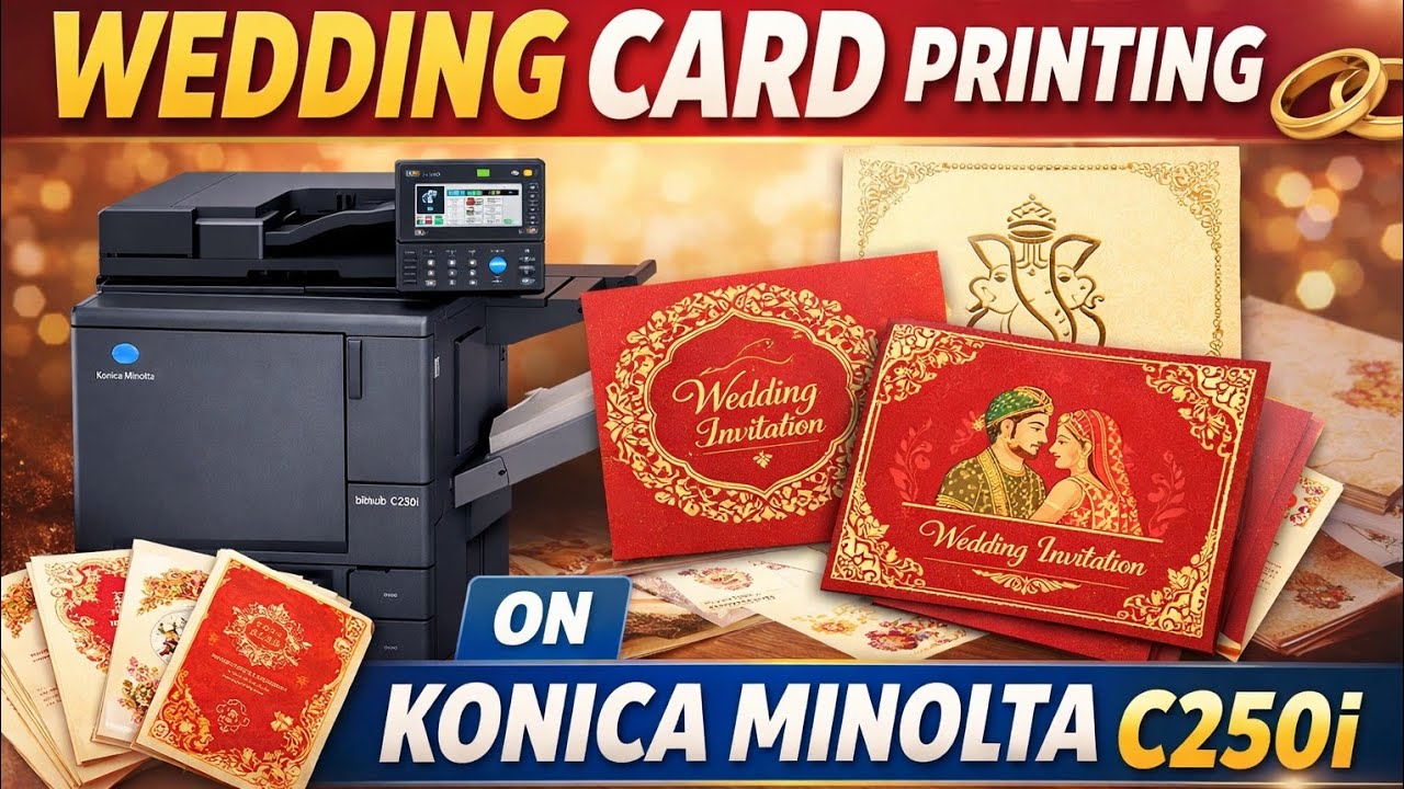 Wedding Card Printing in Single Colour by Konika Minolta C250i 