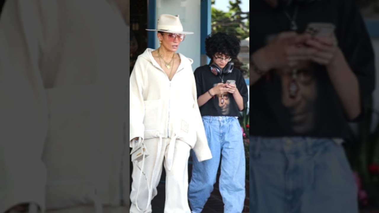 Jennifer Lopez & Child Emme, 15, Twin In Baggy Pants During Lunch Date In LA 