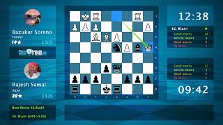 Chess Game Analysis Bazukar Soreno - Rajesh Samal, 0-1 By Chessfriends.com
