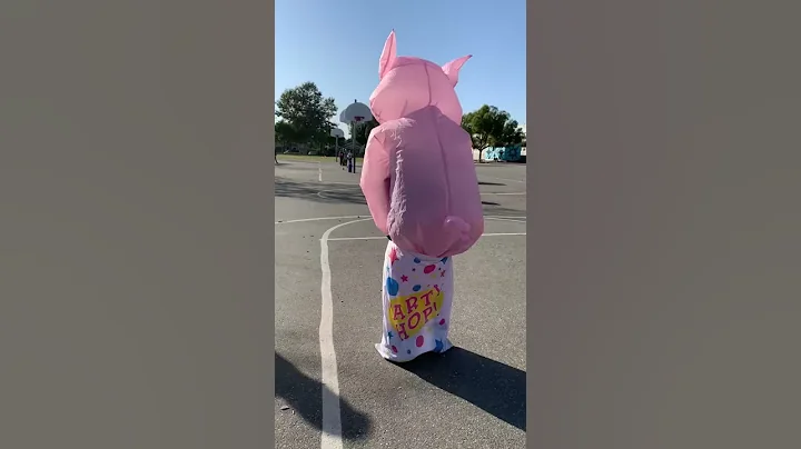 Potato sack racing gone wrong dressed as a piggy  !!