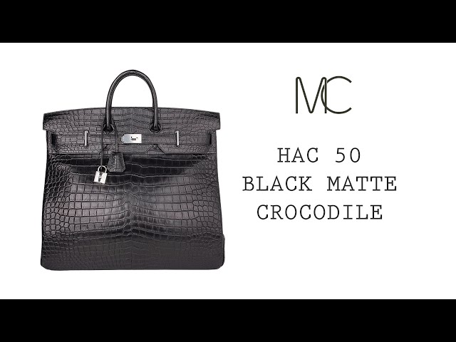 Hermes Hac 50 Birkin Bag Crocodile Mat Porosus Crocodile Palladium New