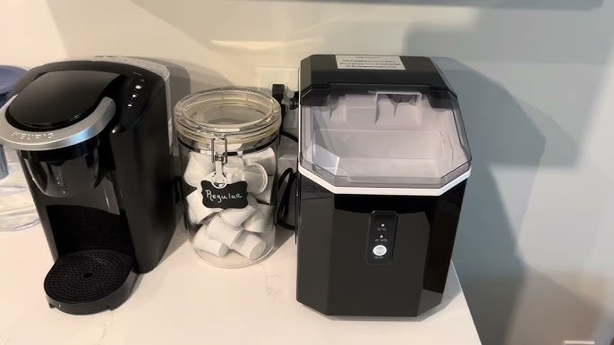 Review E EUHOMY EUHOMY Nugget Ice Maker Countertop, 30lbs/Day, 2 Way Water  Refill, Self-Cleaning Peb 