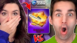 *INSANE* CRATE OPENING LUCK! 50+ GOLDEN CRATE BATTLE w/ ValarRL (Rocket League Crate War)