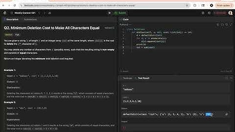 Minimum Deletion Cost To Make All Characters Equal