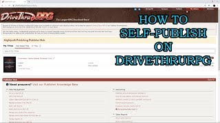 How to Self-Publish on DriveThruRPG | Self-Publisher's Handbook
