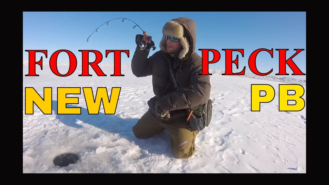 ICE Fishing FORT PECK LAKE Land MY New PB Northern Pike YouTube