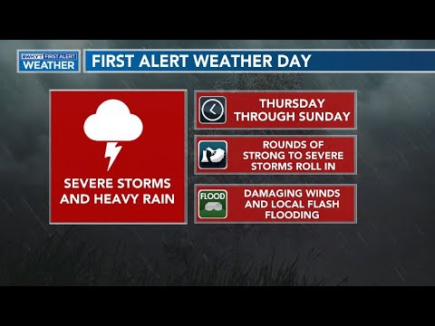 FIRST ALERT WEATHER DAY | Strong to severe thunderstorms will develop ...