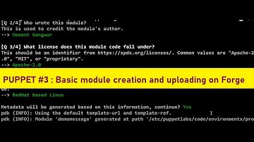 Creating basic module and upload on Puppet Forge