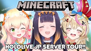 【Minecraft】 Hololive JP Server Tour with Nene and Polka!! ♥♥♥