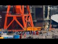 Carrier lifting task is completed, dismantling the crane