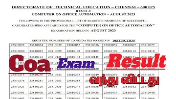 TNDTE GTE COA Exam Result 2023 Link Out, Check COA Result @dte tn gov in 2