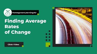 Finding Average Rates of Change