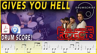 Gives You Hell - The All-American Rejects | DRUM SCORE Sheet Music Play-Along | DRUMSCRIBE