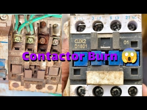 Ac contactor Burn 😱 ️‍🔥 And change tha new contactor and full wiring ...
