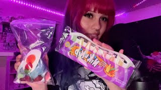 ASMR trying random gummy candy (eating/chewing sounds)