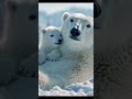 Brown and Polar Bears: From River Splashes to Snowy Silence (Nature ASMR)#short #animals #foryou