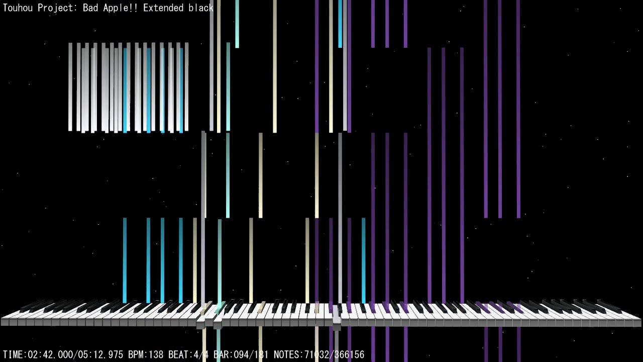 [Black MIDI] Touhou 4 - Bad Apple!! | Extended Remix by Ryan TTC | 366K Notes