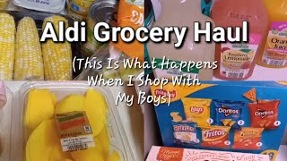 My Aldi Grocery Haul For The Week | This Is What Happens When I Shop With My Boys #aldi #food #haul