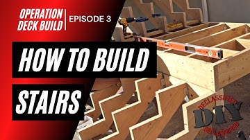 My EPIC Deck Build - How to Build Stairs with a Landing// Episode 3