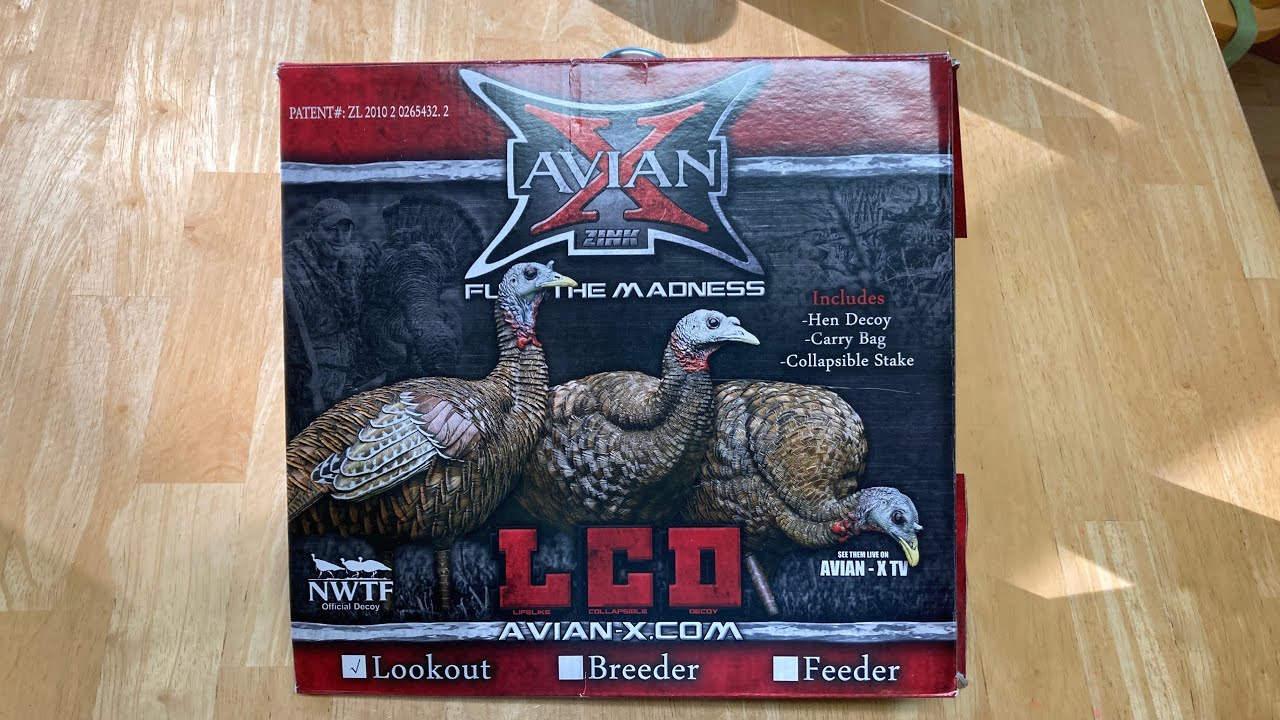 Avian X LCD Lookout Hen Turkey Decoy - Lifelike Collapsible Hunting Decoy With Carbon Stake & Carry Bag