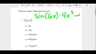 Chapter 2, Set 2 - Derivatives - Calculus Multiple Choice Practice Solution #1