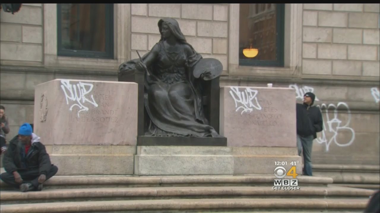 Boston Public Library Vandalized With Graffiti